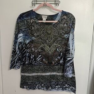 Chicos women’s blouse size 2, 100% polyester